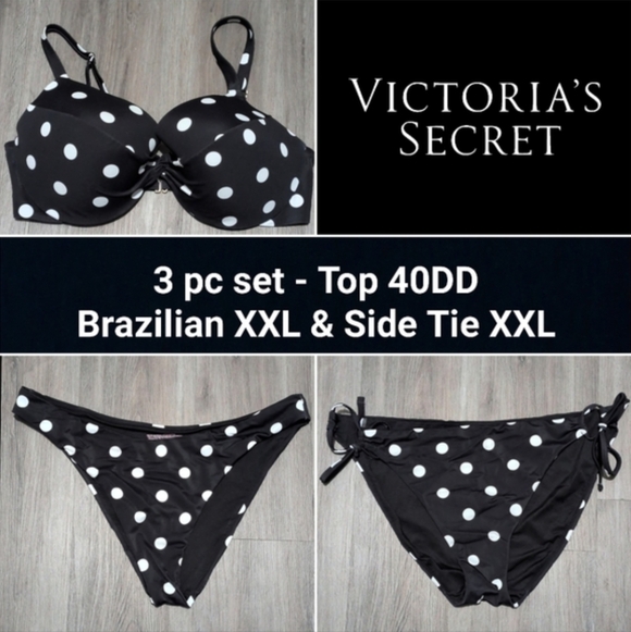 Victoria's Secret Other - Victoria's Secret Twist Front Bikini Set Side Tie & Brazillian Bottoms 40DD XXL
